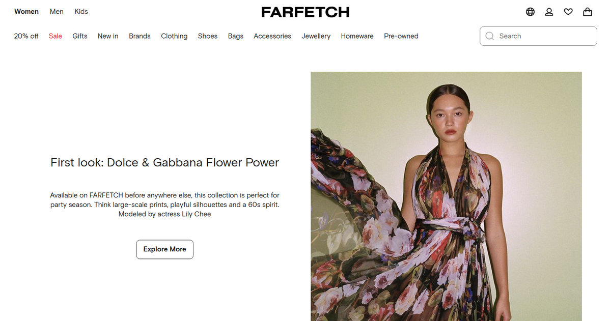 Farfetch - one of the largest ecommerce platforms in 2024
